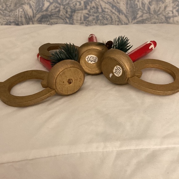 Vera wooden Christmas napkin holders napkin rings vintage. Set of three. - Picture 5 of 6